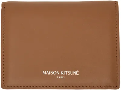 Maison Kitsuné Brown Trifold Wallet In P236 Golden Brown