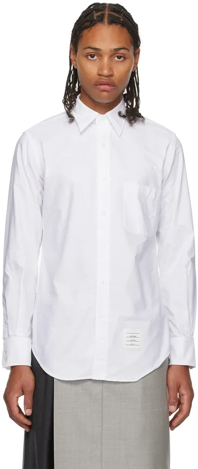 Thom Browne Shirt In White Cotton In 035 Med Grey