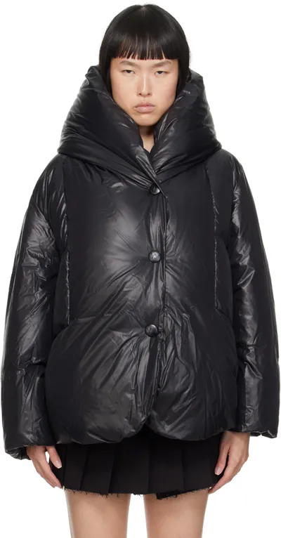 Open Yy Blanket Puffer Jacket In Black