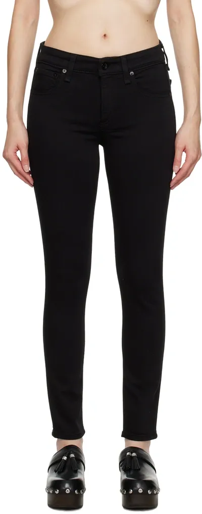 Rag & Bone Cate Mid-rise Skinny Stretch-denim Jeans In Black