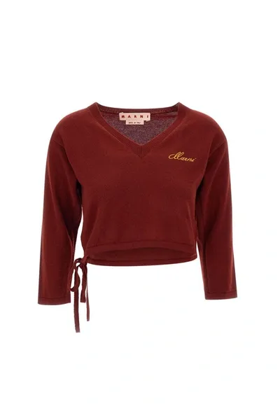 Marni Cashmere Pullover In Bordeaux