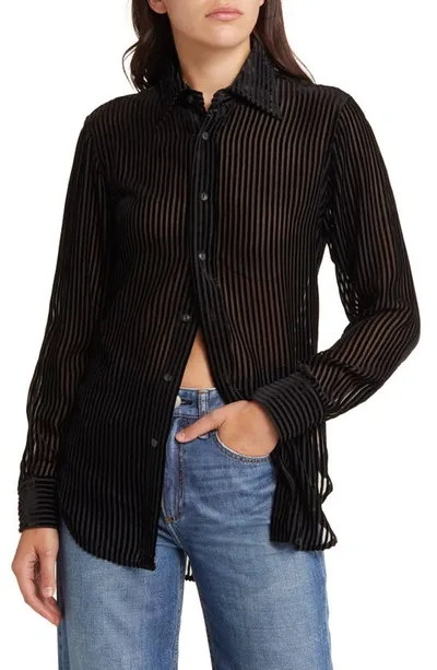 Rag & Bone Black Lila Burnout Shirt