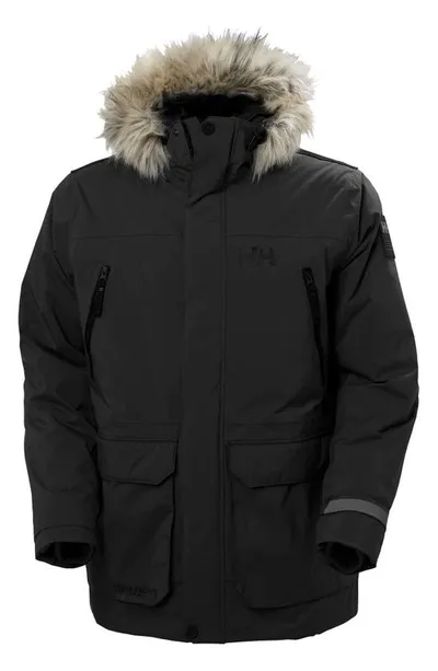 Helly Hansen Reine Waterproof Insulated Parka With Faux Fur Trim Hood In Black