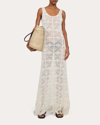 Rodebjer Crochet Knitted Dress In Nude &amp; Neutrals