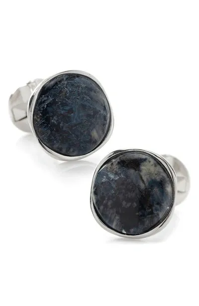 Cufflinks, Inc Men's Ox And Bull Trading Co. Sterling Silver & Pietersite Cufflinks In Navy