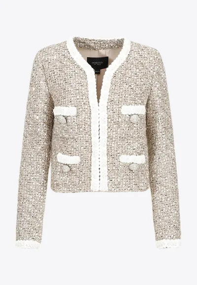 Giambattista Valli Boucle Lurex Tailored Jacket In Metallic