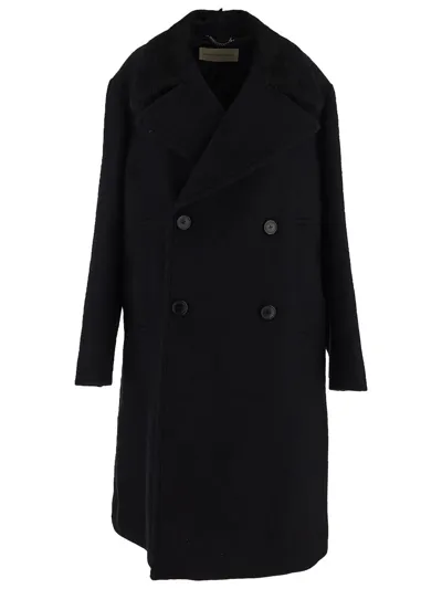 Dries Van Noten Black Double-breasted Coat