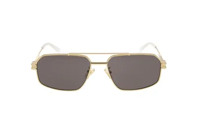 Bottega Veneta Eyewear Aviator Frame Sunglasses In Gold