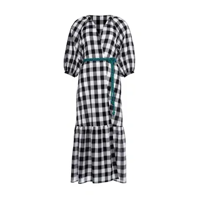 Eres Chess Check-patterned Cotton Dress In Noir_blanc