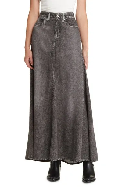 Rag & Bone Liquid Miramar Maxi Skirt In Black Magic