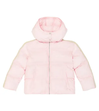 Palm Angels Kids' Logo Puffer Jacket In Pink