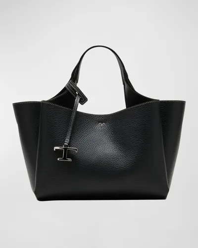 Tod's Florida Mini Leather Shoulder Bag In B999 Nero