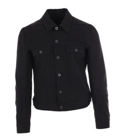 Rick Owens Buttoned Straight Hem Jacket In Black