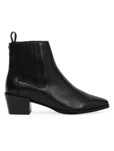 Rag & Bone Shiloh Leather Chelsea Booties In Black