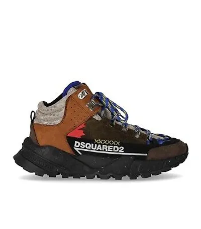 Pre-owned Dsquared2 Free Militärgrün Braun Sneaker Herren