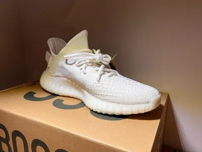 Pre-owned Yeezy Adidas  350 V2 Bone Grösse 44