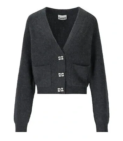 Pre-owned Ganni Dunkelgrauer Cardigan Damen