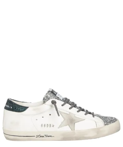 Pre-owned Golden Goose Sneaker Damen Super-star Gwf00101.f004787.82383 Cream - Silver Ic