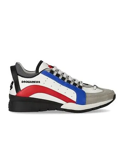 Pre-owned Dsquared2 Legendary Weiss Blau Rot Sneaker Herren