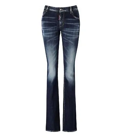 Pre-owned Dsquared2 Flare Twiggy Blaue Jeans Damen