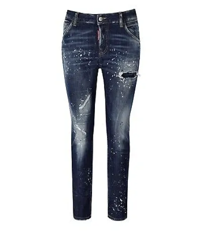 Pre-owned Dsquared2 Cool Girl Cropped Blaue Jeans Damen