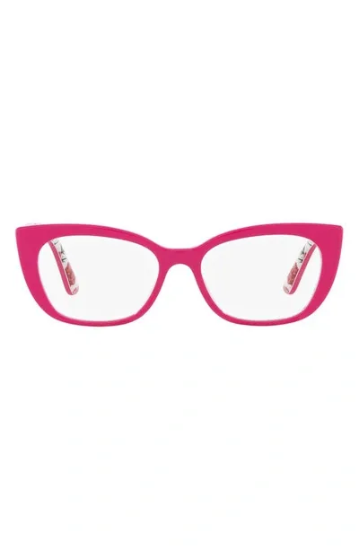 Dolce & Gabbana Kids' 49mm Cat Eye Optical Glasses In Pink