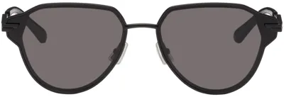 Bottega Veneta Black Glaze Sunglasses In Black-black-grey