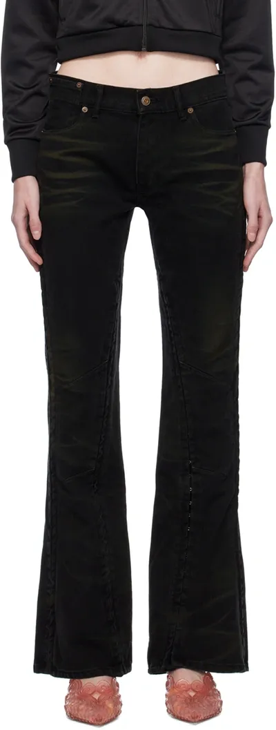 Y/project Black Hook And Eye Jeans