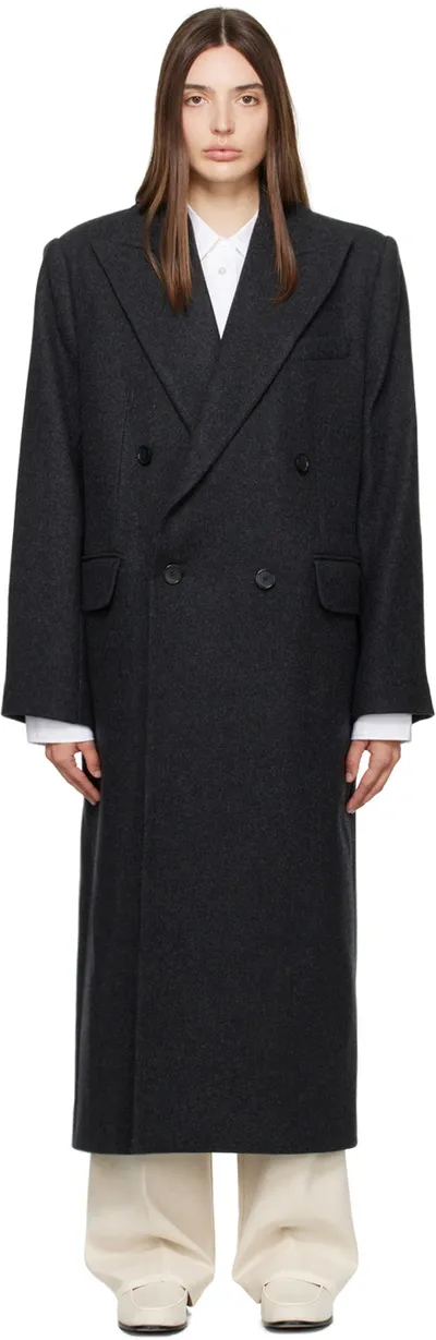 Filippa K Gray Tailored Peacoat In 1431 Anthracite Mela