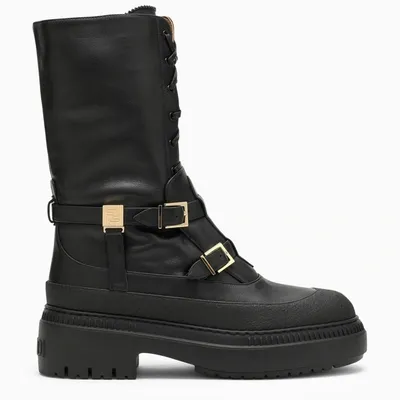 Fendi Delfina Biker Boots In Nero