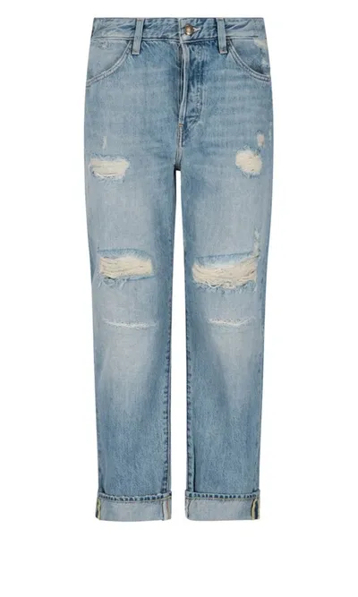 Washington Dee Cee Ranch Distressed Loose Cotton Jeans In Blue