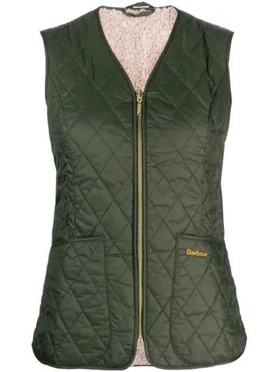 Barbour Logo-embroidered Quilted Gilet In Ol71