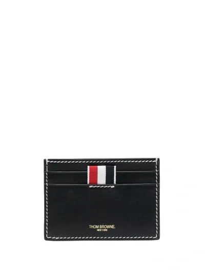 Thom Browne Leather Single Credit Card Case In Multi