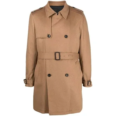 Reveres 1949 Belted Parka Coat In Neutrals