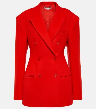 Stella Mccartney Women's Oversized Double-breasted Wool Blazer In Lipstick Red