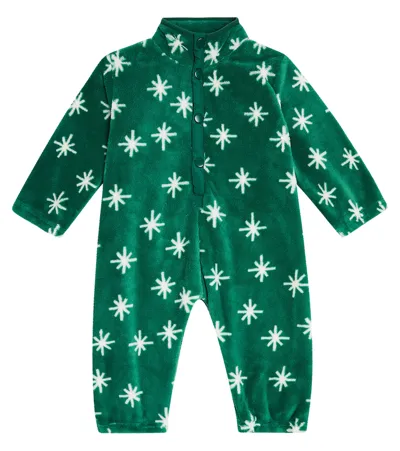 Tinycottons Baby Snow Fleece Onesie In Green