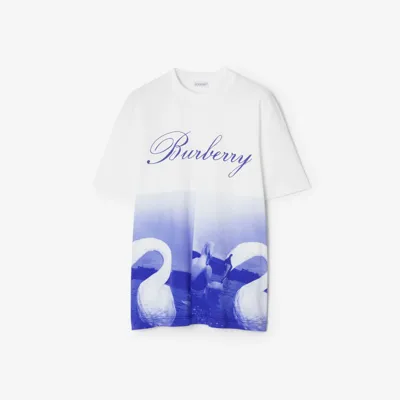 Burberry Swan Print T-shirt In Knight