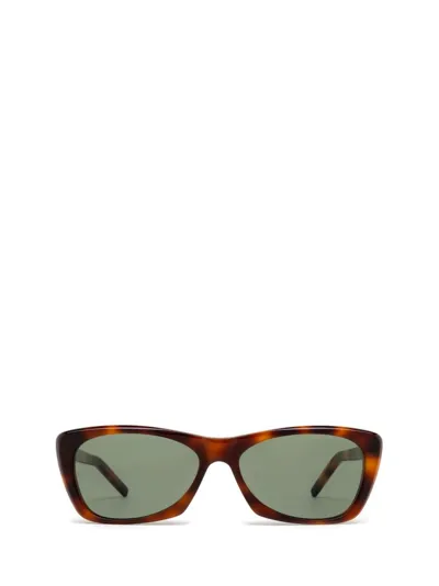 Saint Laurent Eyewear Rectangle Frame Sunglasses In Brown