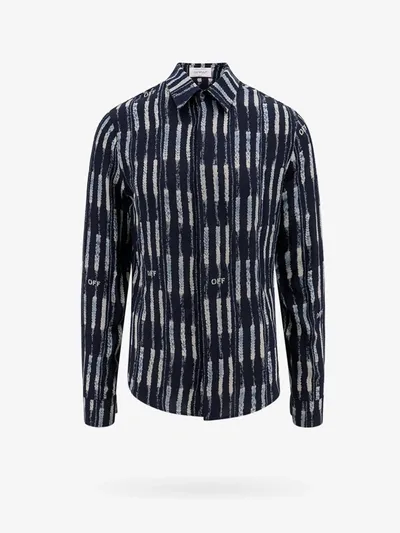 Off-white Shibori Logo-print Silk Shirt In Black