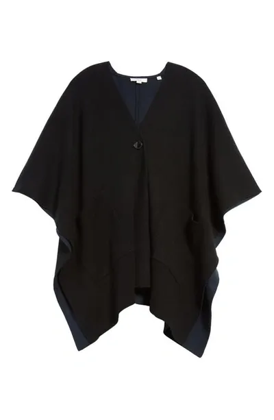 Vince Wool & Cashmere Cape In Black Navy