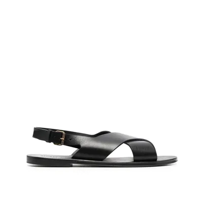 Saint Laurent Mojave Leather Sandals In Nero