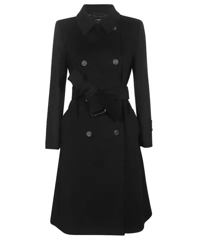 Weekend Max Mara Double-breasted Coat In Black