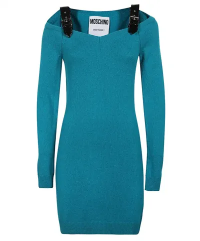 Moschino Wool-blend Dress In Green