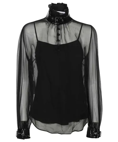 Moschino Silk Blouse In Black