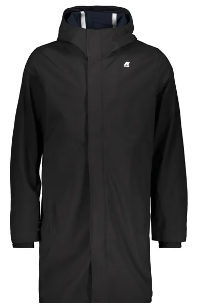 K-way Hooded Nylon Jacket In Black