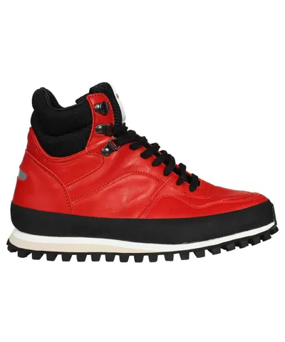 Spalwart Leather Lace-up Boots In Red