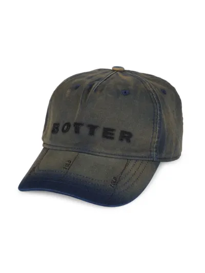 Botter Logo-patch Distressed Baseball Cap In Dark Navy