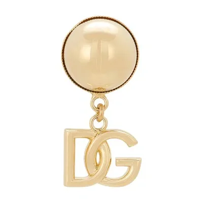 Dolce & Gabbana Logo-pendant Clip-on Earring In Gold