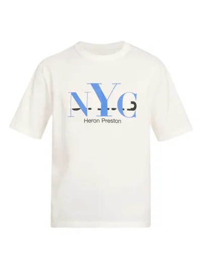 Heron Preston Nyc Censored Tee In Ivory Blue