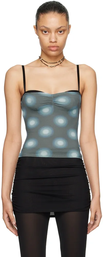 Miaou Gray & Blue Enzo Camisole In Gradient Dot Blue